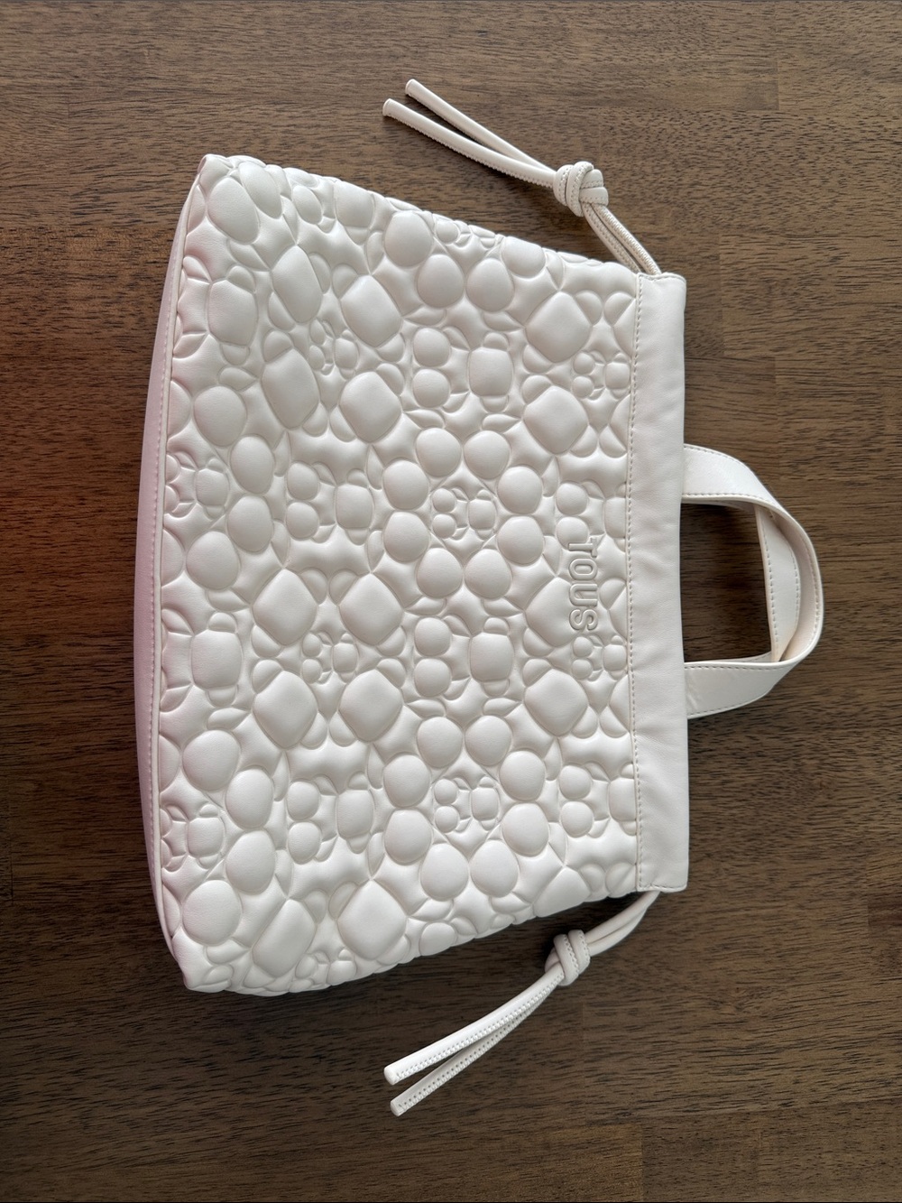 TOUS White Quilted Pebble-Embossed Tote